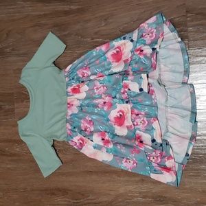 (2T) PatPat Toddler Girl's High Low Fit & Flare Dress Floral Print Ruffle Soft